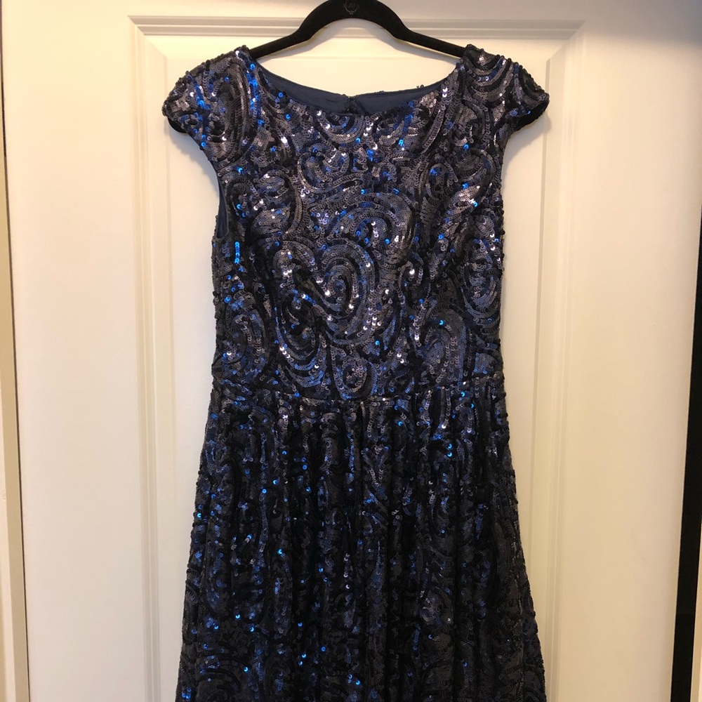 Gorgeous Navy sequined Badgley Mischka Dress